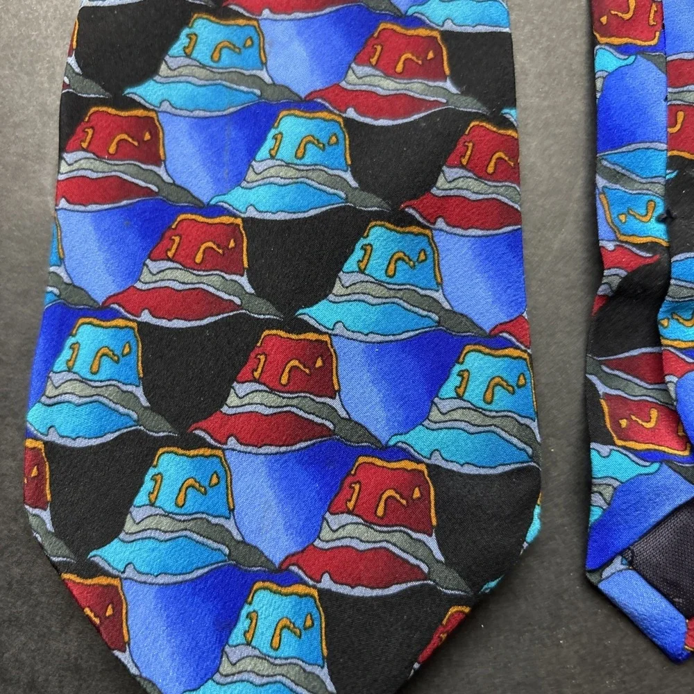 Men's J. Garcia Race Record Dreams Collection Eight   Blue & Red Neck‎ Tie